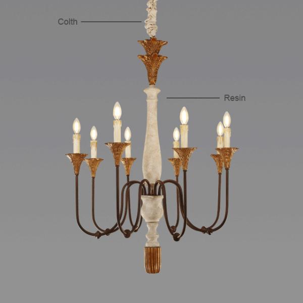 Mexican black wrought iron candle chandelier for home lighting（WH-CI-27)