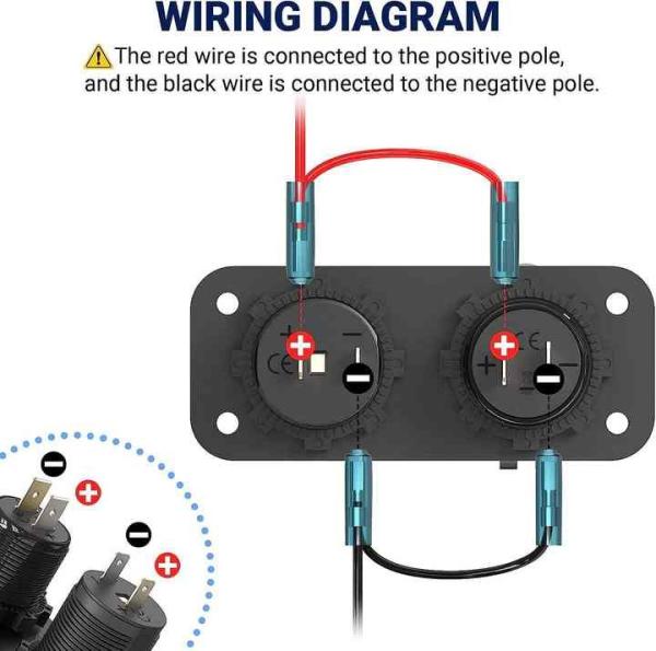 2 Ports PD QC3.0 Dual USB Car Charger With Waterproof Switch Long Lasting