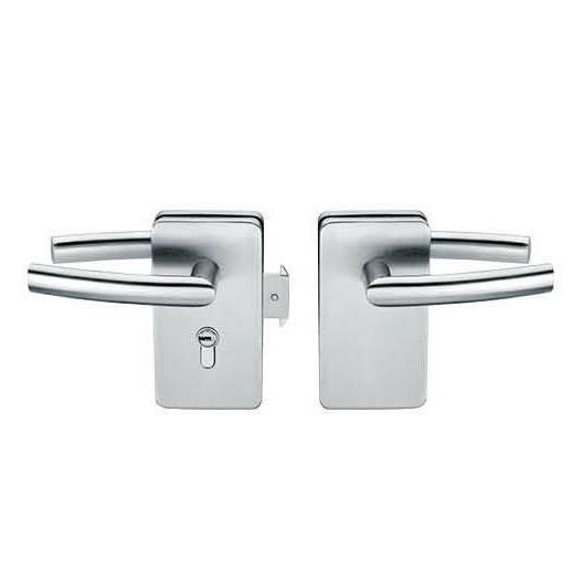 Glass door locks LC-031, stainless steel 304 plate, finishing satin or mirror