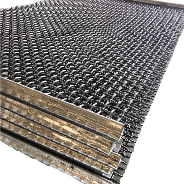 écran de fil 65mn serti par replis en acier à haut carbone pour la maille de extraction d'écran de vibration