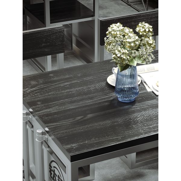 Durable Iron Table Chair Set Custom Size Industrial Tables And Chairs For Bars Tea Houses