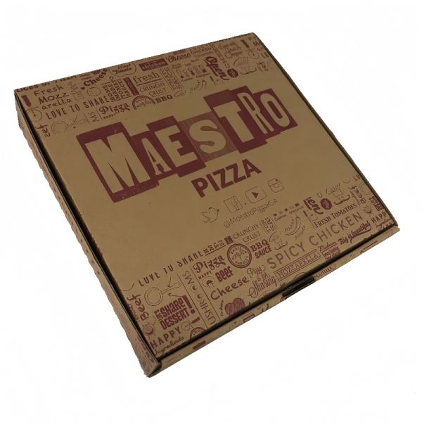 Customized Corrugated Pizza Box Flip Cover Lightweight And Space Saving