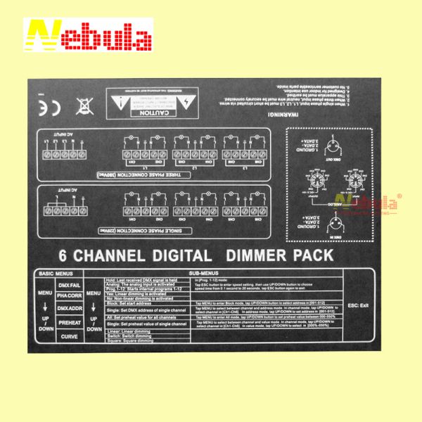 6 Channel Digital DMX Digital Dimmer Pack for Stage Lights