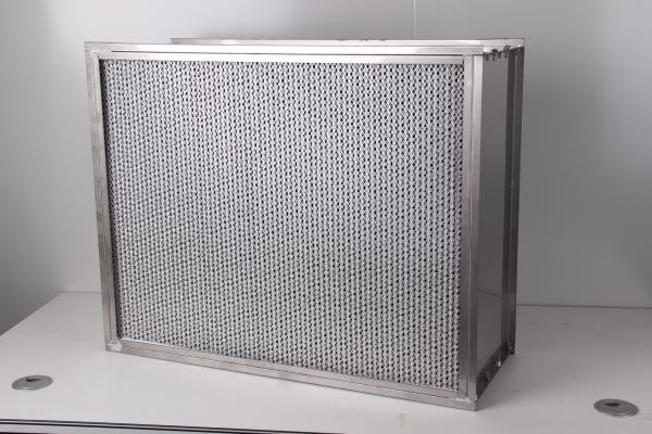 SS Frame Hepa Panel Filter , Aluminum Foil Hepa Air Filter High Temp Resistance 400℃