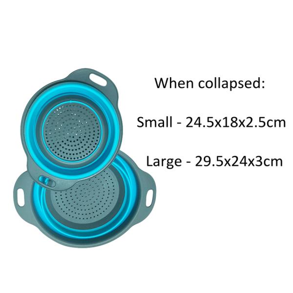 Foldable Collapsible Silicone Colander Fruit Vegetable Washing Basket Strainer