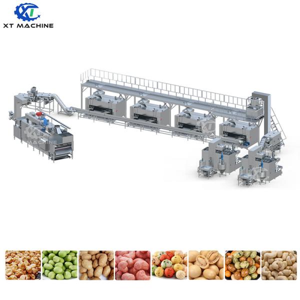 500-1000kg/h Sesame Peanut Coating And Roasting Machine Nuts Coating And Baking Production Line