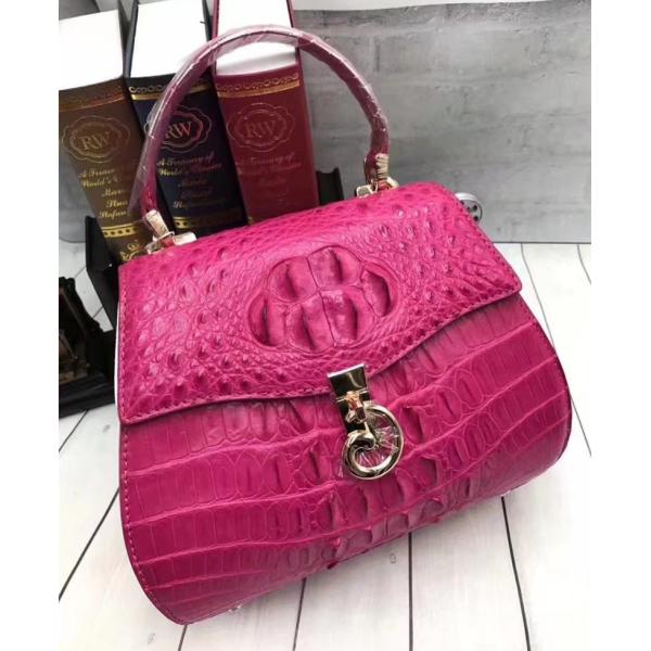 Authentic Crocodile Skin Lady Saddle Purse Genuine Alligator Leather Female Small Handbag Women Crossbody Shoulder Bag