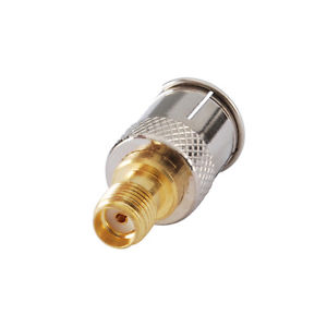 Brass RF Antenna Connector Straight F Male To SMA Female Adapter