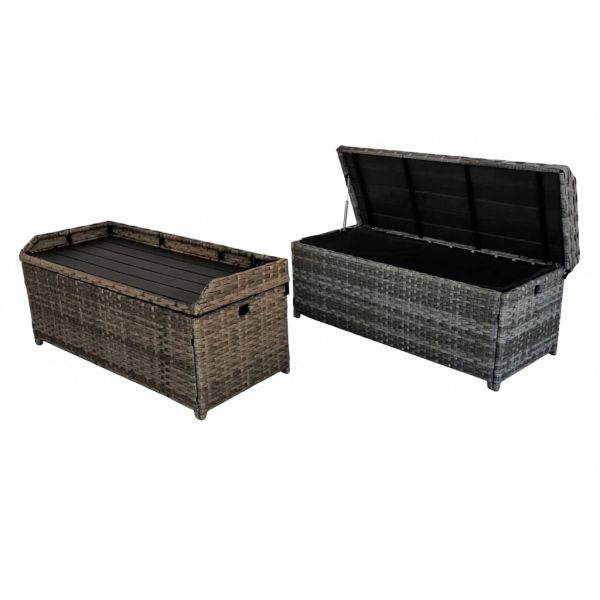 2026 New Large-Capacity Retro Brown Rattan Storage Factory Wholesale Double Seat Available