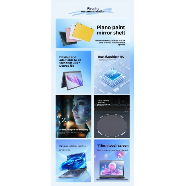 Aether  Factory Notebookcomputer 11Inch IPS Business UltraThin Portable Laptop Windows 10 11 Intel N100 Narrow Bezel
