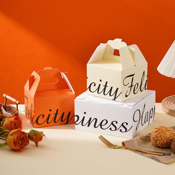 Simple Portable Scone Biscuit Packaging Box Cake Dessert Bread Folding Packaging Box