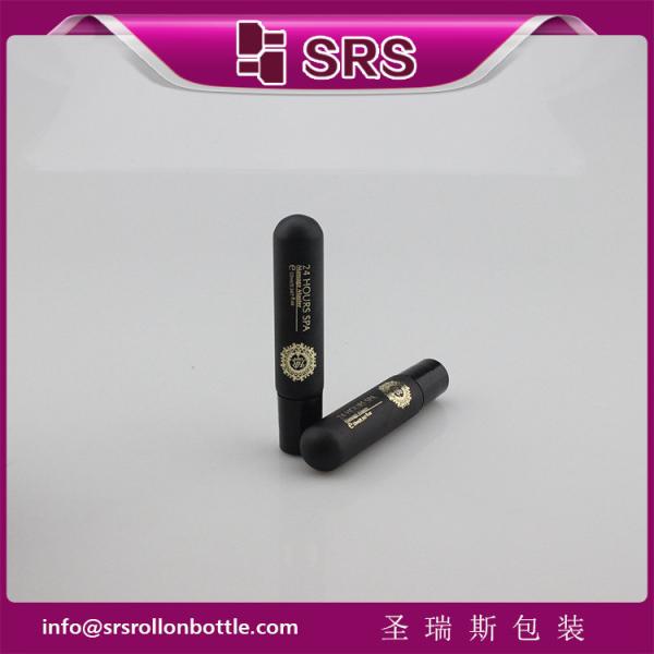 SRS luxury empty 10ml matte black glass roll on bottle for perfume