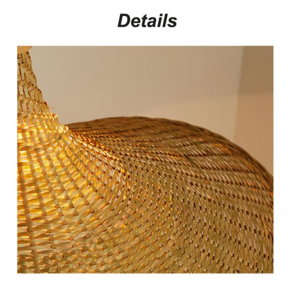 Creative Rattan Pendant Light Big Straw Hat Style 3500K Warm White CCT