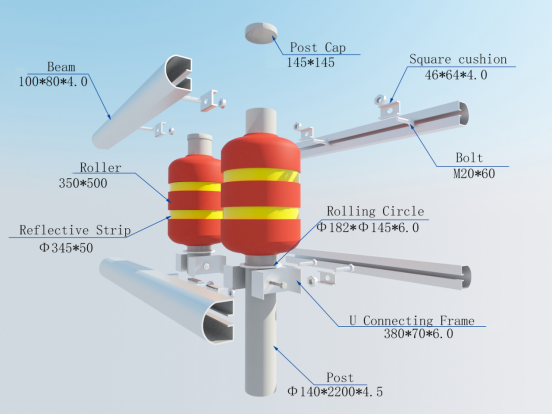 Безопасный барьер ролика безопасности материала ЕВА барьера дорожного движения