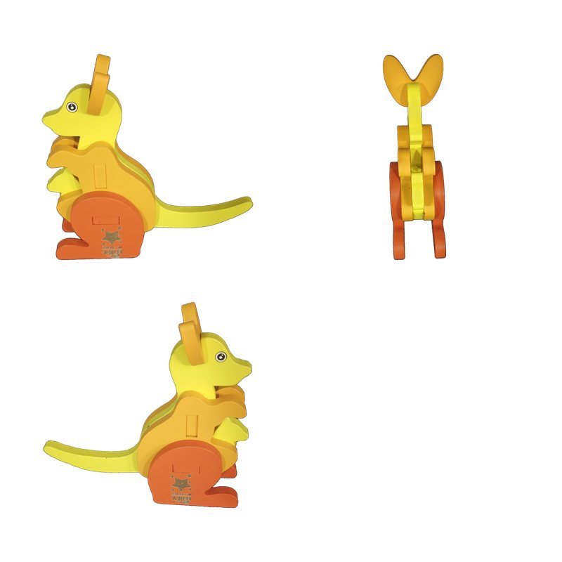 Colorful Wooden Kangaroo Pull Toy