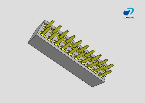 Female header, PCB Mount Receptacle, Vertical, Board-to-Board, 20 Position, 2.54mm Pitch, Shrouded, Gold Flash, DIP