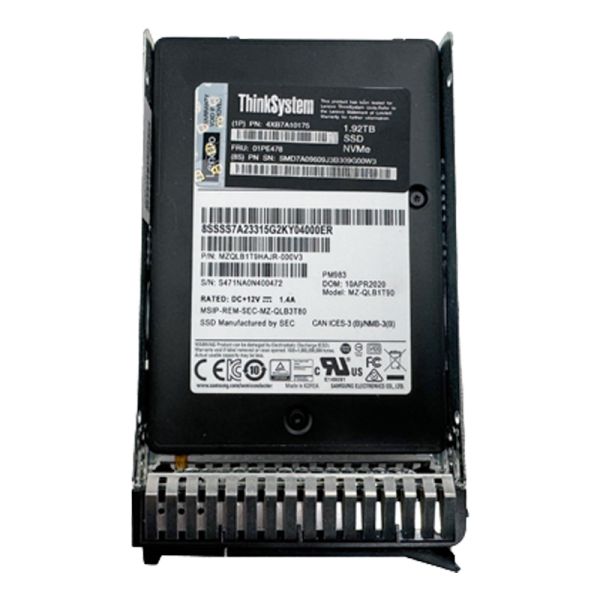 1.92TB Enterprise NVMe SSD with PCIe 3.0 x4 Interface and High Endurance for Lenovo Servers