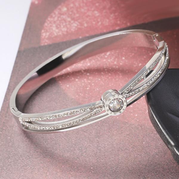 Bracelet female gift 18K gold letter Naan zircon jewelry stainless steel cross gold bracelet wholesale