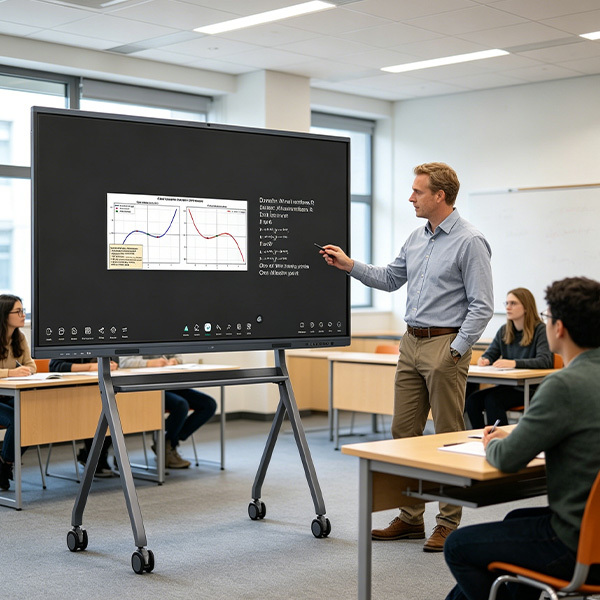 ETTO AI Education Board All in One Smart Classroom Solution for Onsite and Remote Learning Featuring 4K Visualizer Split Screen Comparison and Real Time Annotation
