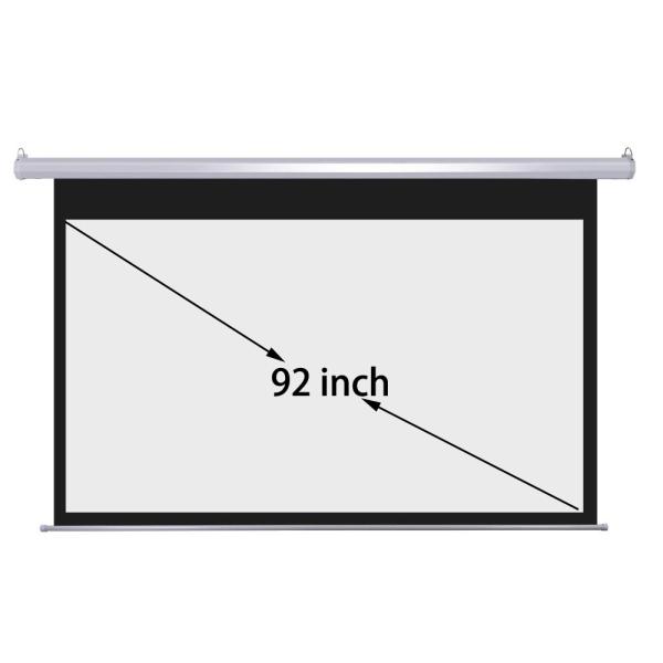 Full HD 92 Inch Auto Projection Screen Matt White 16:9 Wall Mount Power-driven Screens 3D