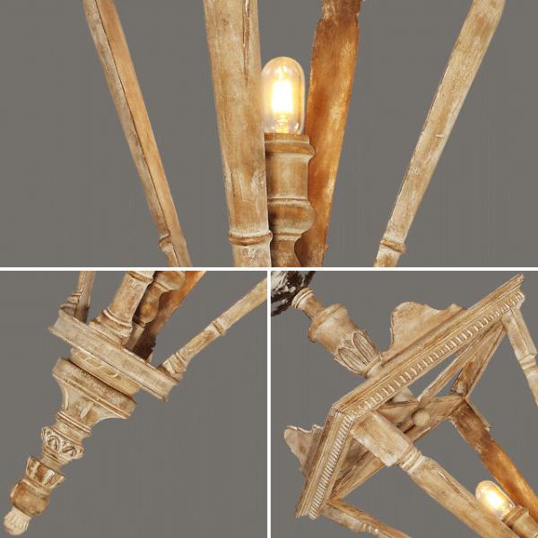 Mini natural wood chandelier for Kitchen Dining room Lighting (WH-CI-16)