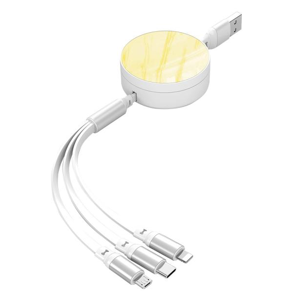 Customized Multi Function Charging Cable TPE 66W 3 In 1 USB Charging Cable  2A / 3A