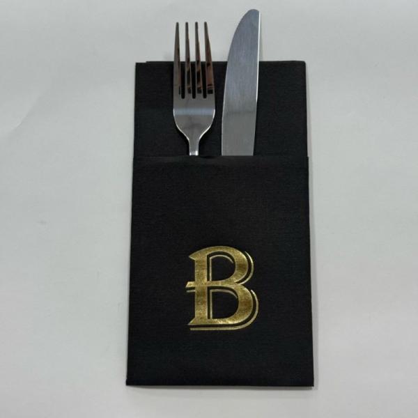 Premium Black Airlaid Napkins Elegant Personalized Paper Napkins For Hotel