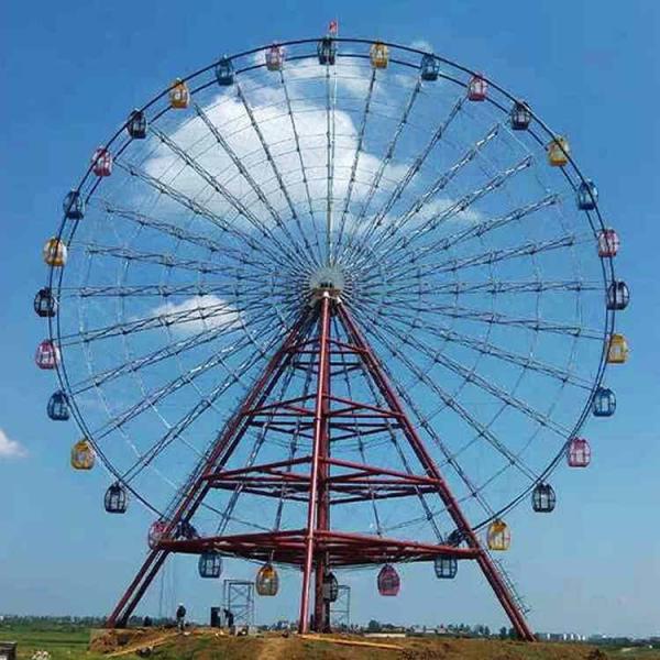 50m Fairground Ferris Wheel , Sky Rider Ferris Wheel Aluminum Alloy Cockpit