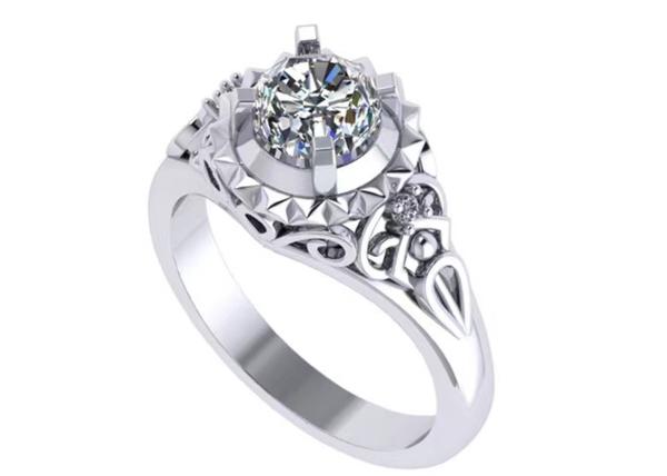 White Gold Lab Made Diamond Engagement Rings Brilliant Cut 1ct RD6.5MM size