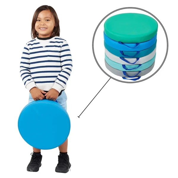 15 inches Round Flexible Seating Floor Cushions with Memory Foam Filling High Density Polyurethane Cover