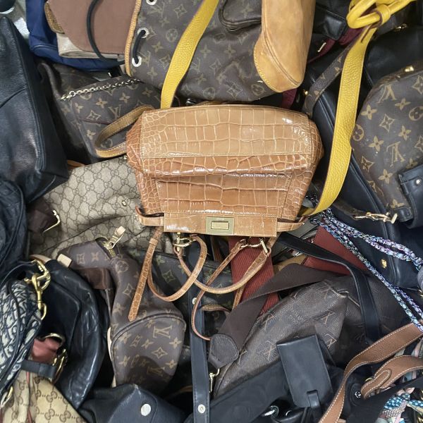 Second Hand PU Shoulder Bags Ukay Leather Women's Used Designer Handbags