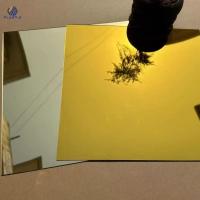 Espejo dorado de hoja de acrílico con pegamento