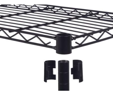 Carbon Steel Black Commercial Shopping Trolley 18*48*72'' NSF Household Light Duty 4 Tiers