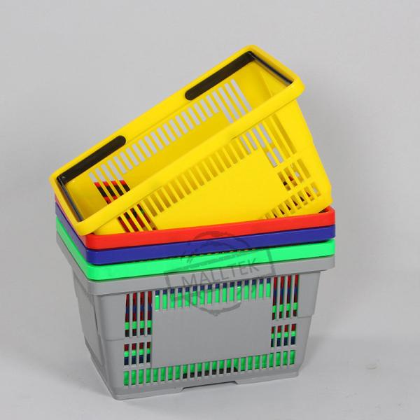 Супермаркет с двойной рукой Пластиковая корзина 28 литров