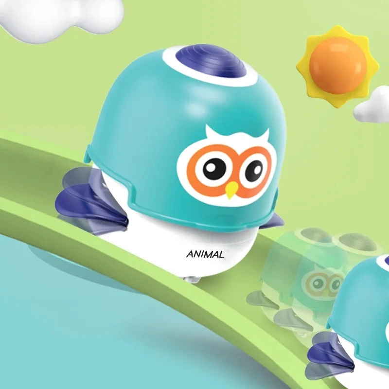 Wholesale Baby Early Education Cute Can Chew Soft Glue Mini Press Penguin Sliding Toy Children Crawling Game Toys