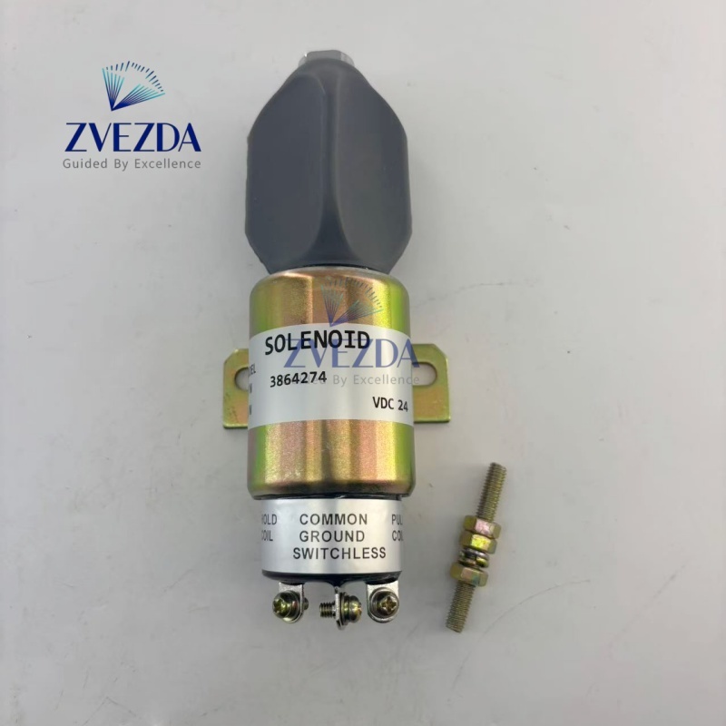 24V Fuel Shutoff Stop Solenoid 3864274 For 6CT 6BT Diesel Engine