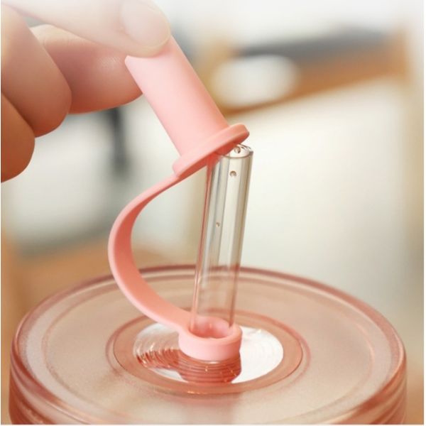 Simple Double-layer Large Capacity Plastic Straw Cup Creative Student Transparent Milk And Juice Water Bottle