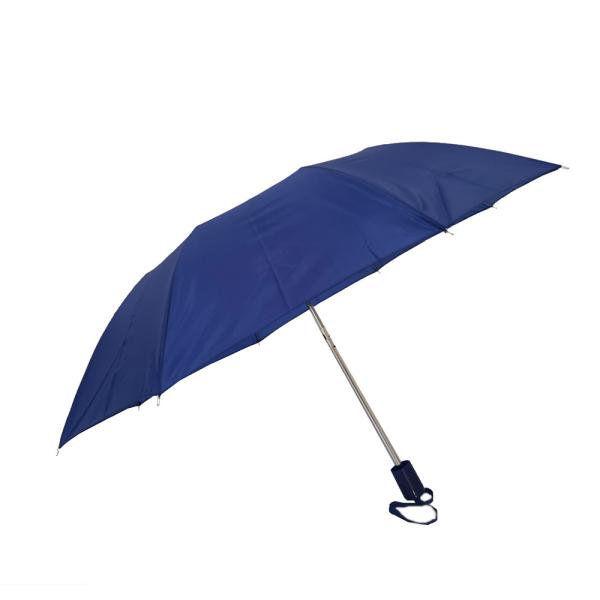 Blue Promotional 19 Inch Small Folding Umbrella Light Weight With Plastic Handle
