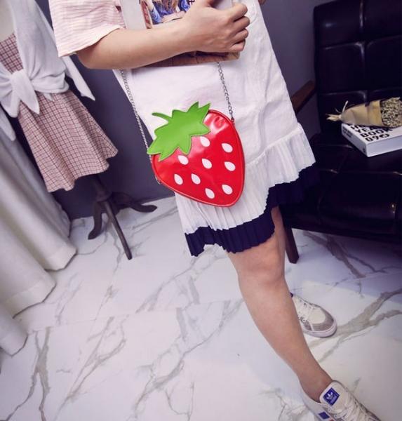 Japan and South Korea cartoon cute transparent strawberry summer fruit watermelon lemon shoulder bag Messenger bag