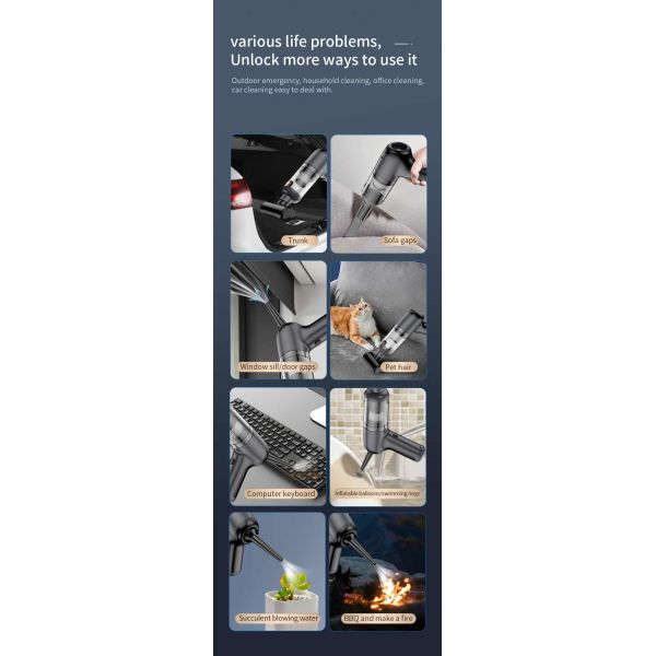 Cordless Car Cleaning Vacuum Cleaners 4000mAh Battery Hand Held Vacuum Cleaners