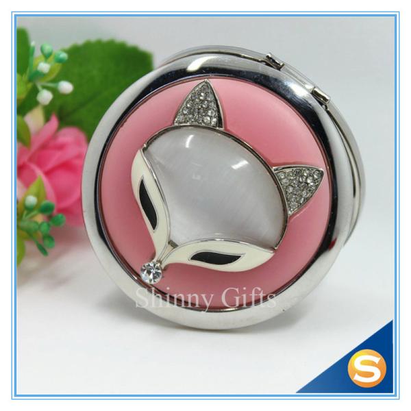 Shinny Gifts Creative Fox Design Makeup Mirror Fancy Convenience Pocket Mirror