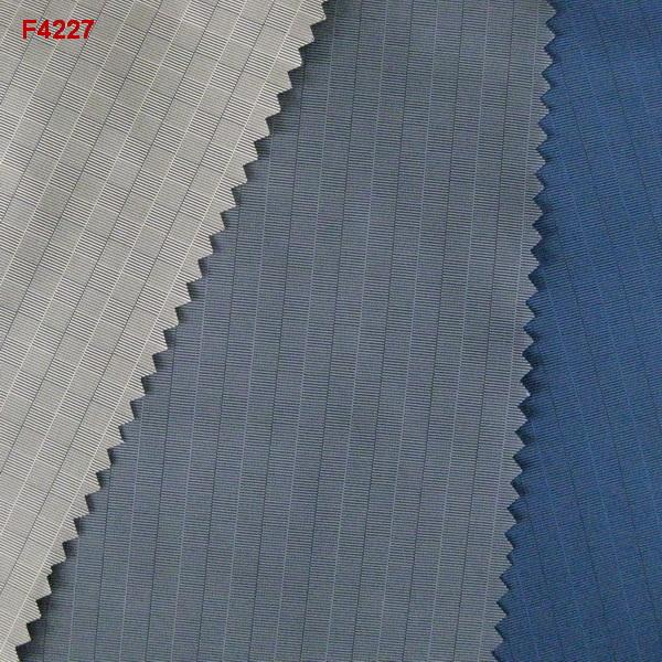 F4221 100%polyester imitation memory fabric 75DX75D wr pu coating for jacket
