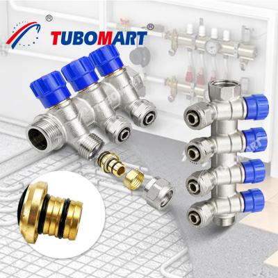 Brass Pex Ball Valve Manifold 2 - 12 Outlets Underfloor Heating Manifold