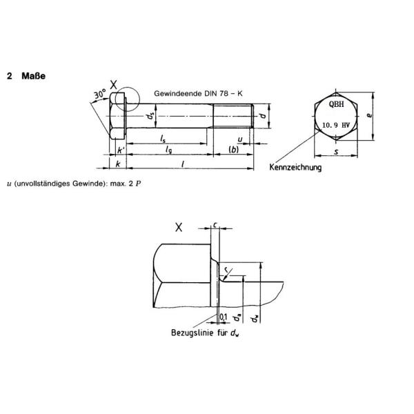 Стальной болт с шестигранной головкой DIN6914