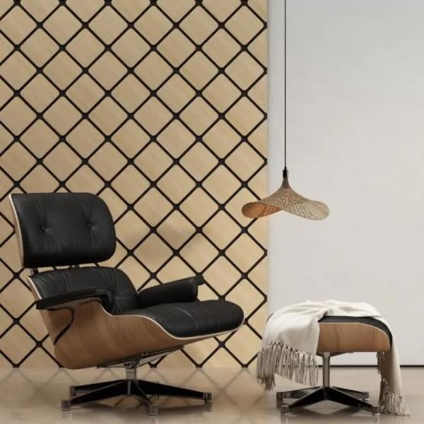 Design moderne Panneaux hexagonaux acoustiques en faisceau de bois insonorisés et absorbant le son Panneaux muraux pour l'isolation des hôtels