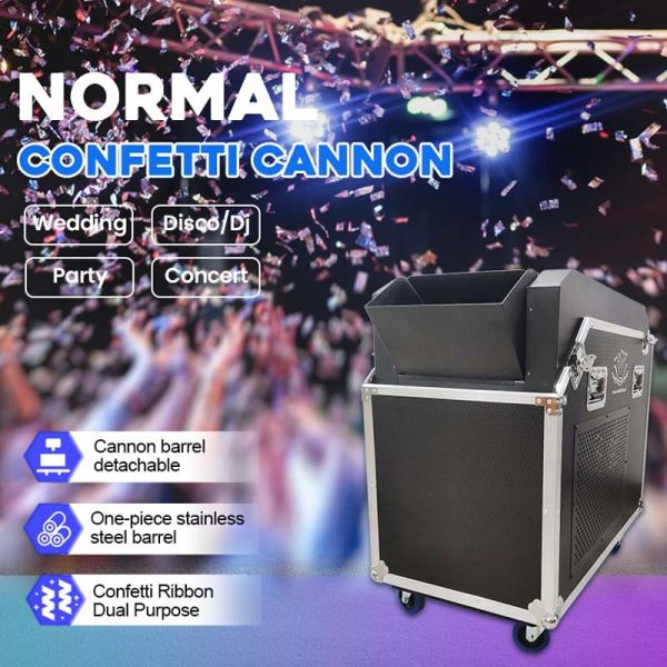 Power Confetti Machine with 20-25M Spray Height 2000W Power and DMX512 Control for Stage Events