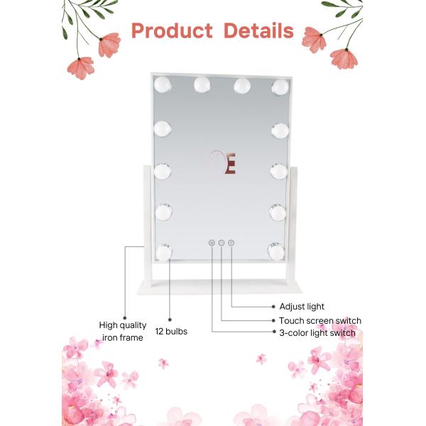 Custom 10x Vanity Illuminated Hollywood Mirrors Rotating Dresser