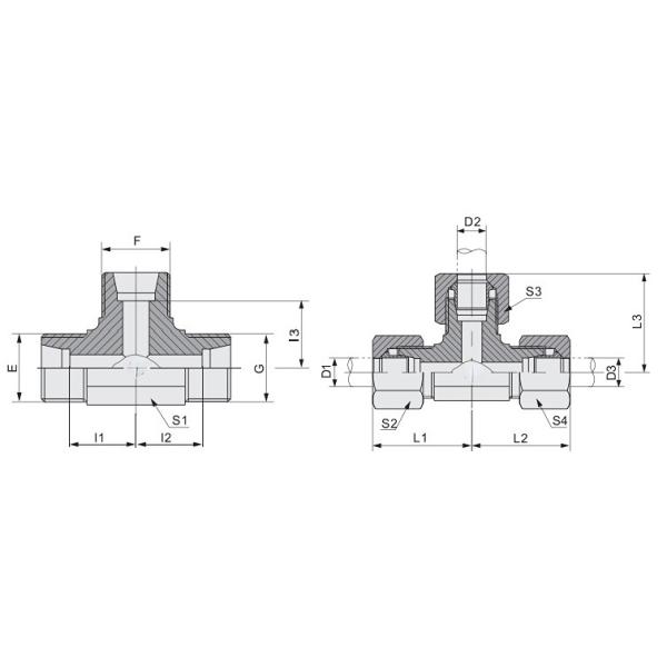 Средняя углеродистая сталь, равная Tee Model NO. AC/AD AC-RN/AD-RN
