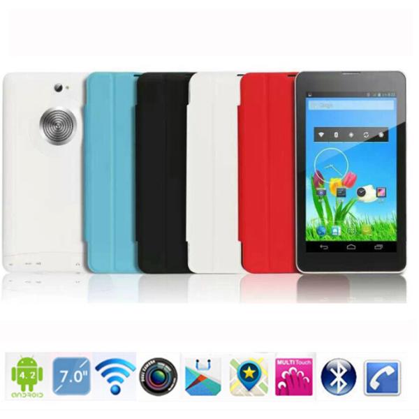 7“ Super Pad with front leather cover and outer speaker MTK6572  Build in 3G/GSM GPS BT