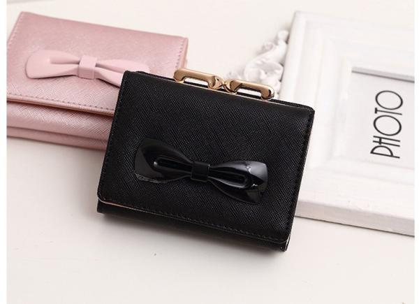 2016 new women's wallets cute bow buckle short paragraph mini wallet